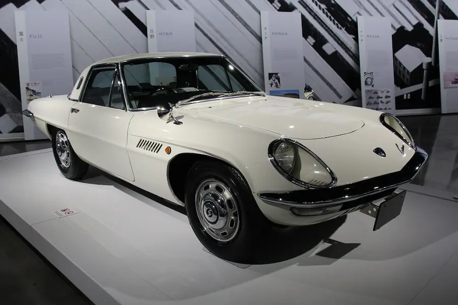 White car exhibited to highlight unique journey of rotary engine cars in history