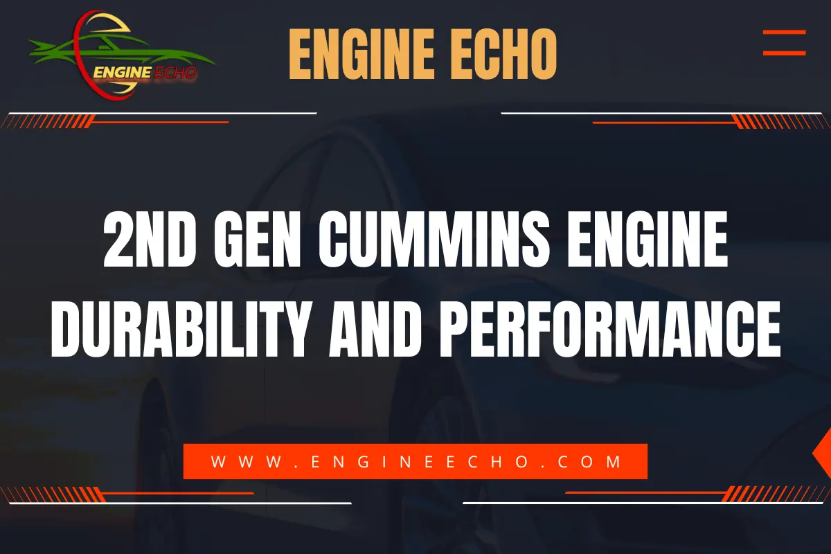 Banner image for an article titled '2nd Gen Cummins Engine Durability and Performance' from Engine Echo, showcasing the website URL www.engineecho.com.