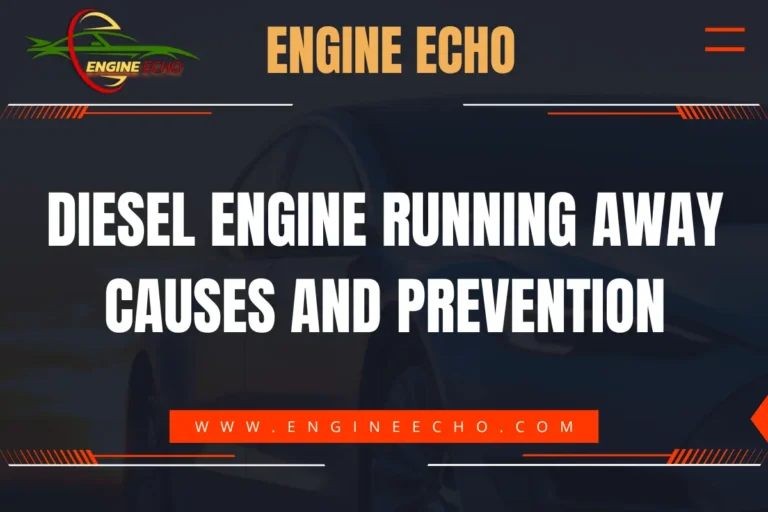 Banner for Engine Echo article titled 'Diesel Engine Running Away: Causes and Prevention' with the website URL www.engineecho.com.