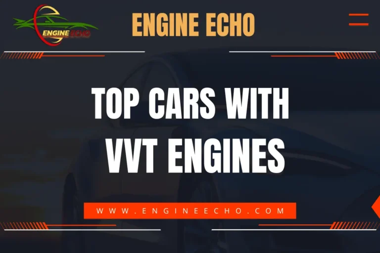 Banner image for the article 'Top Cars with VVT Engines' from Engine Echo, featuring the website URL www.engineecho.com in bold text on a dark background.