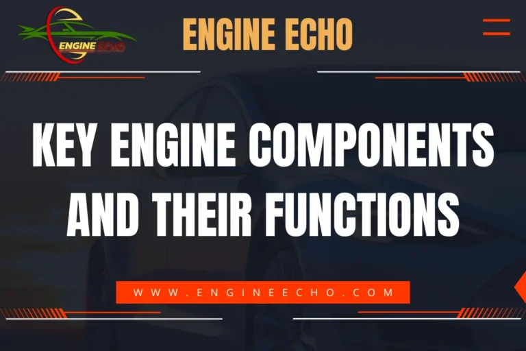 Key Engine Components and Their Functions" title image from Engine Echo, featuring a dark background with bold white and orange text, along with the Engine Echo logo.