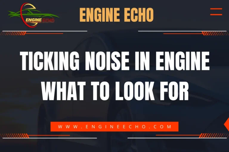 Ticking Noise in Engine: What to Look For - Engine Echo logo and website banner with bold title text.