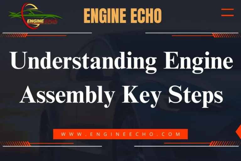 Understanding Engine Assembly Key Steps" title banner displayed on the website "Engine Echo" with a car background and the URL www.engineecho.com highlighted in a red banner.