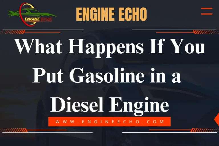 Article header image titled 'What Happens If You Put Gasoline in a Diesel Engine' with the Engine Echo logo and a blurred car background.