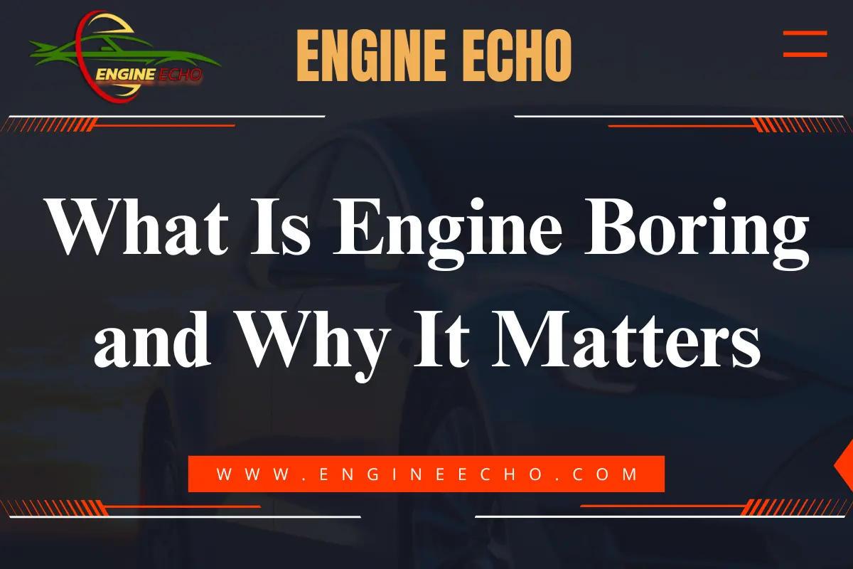 Banner image titled 'What Is Engine Boring and Why It Matters' from Engine Echo website with a dark background and bold white text.